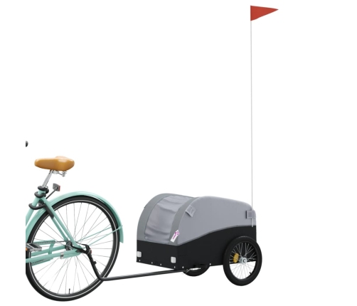 vidaXL velosipēda piekabe, 30 kg, melna un pelēka , dzelzs