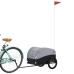 vidaXL velosipēda piekabe, 30 kg, melna un pelēka , dzelzs