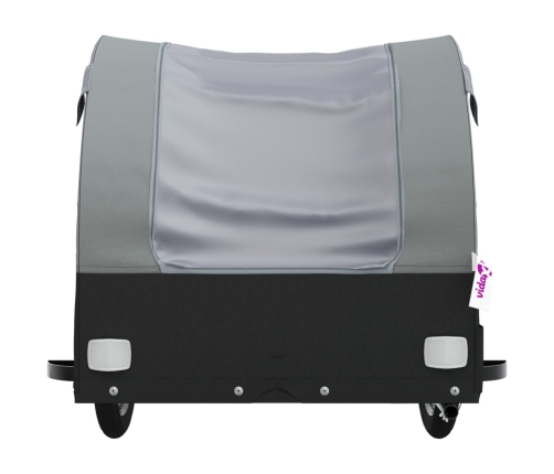 vidaXL velosipēda piekabe, 30 kg, melna un pelēka , dzelzs