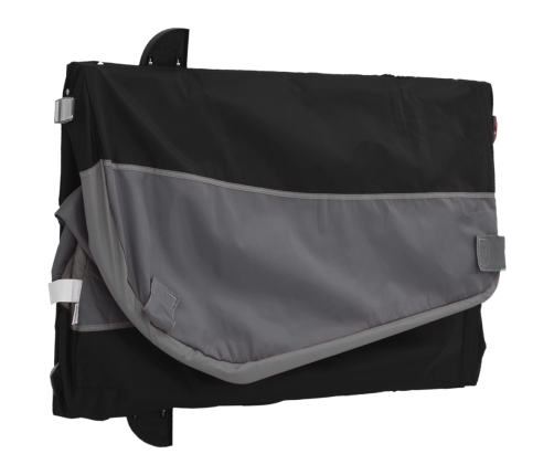 vidaXL velosipēda piekabe, 30 kg, melna un pelēka , dzelzs