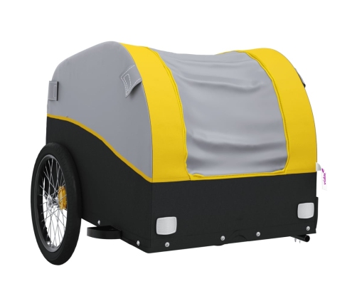 vidaXL velosipēda piekabe, 30 kg, melna un dzeltena, dzelzs