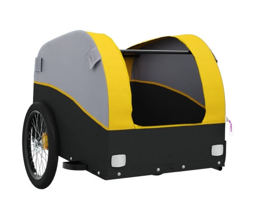 vidaXL velosipēda piekabe, 30 kg, melna un dzeltena, dzelzs