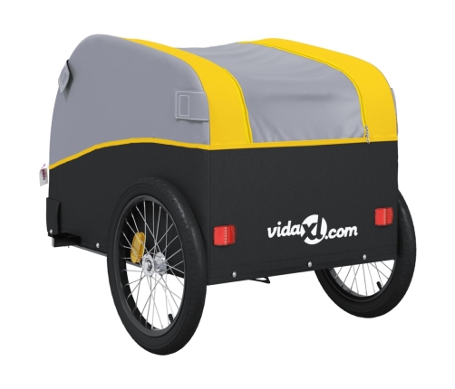vidaXL velosipēda piekabe, 30 kg, melna un dzeltena, dzelzs