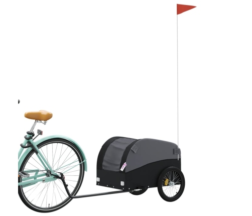 vidaXL velosipēda piekabe, 30 kg, melna, dzelzs