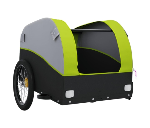 vidaXL velosipēda piekabe, 30 kg, melna un zaļa, dzelzs