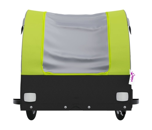 vidaXL velosipēda piekabe, 30 kg, melna un zaļa, dzelzs