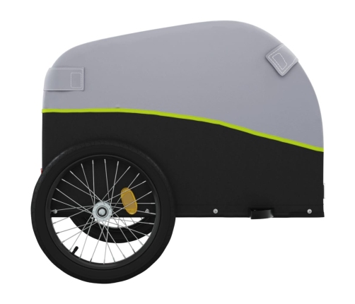 vidaXL velosipēda piekabe, 30 kg, melna un zaļa, dzelzs
