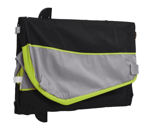 vidaXL velosipēda piekabe, 30 kg, melna un zaļa, dzelzs