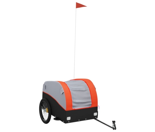 vidaXL velosipēda piekabe, 45 kg, melna un oranža, dzelzs