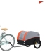 vidaXL velosipēda piekabe, 45 kg, melna un oranža, dzelzs
