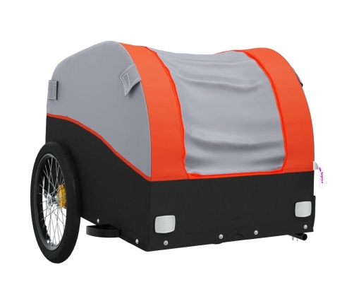 vidaXL velosipēda piekabe, 45 kg, melna un oranža, dzelzs