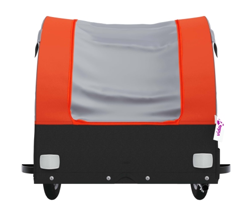 vidaXL velosipēda piekabe, 45 kg, melna un oranža, dzelzs
