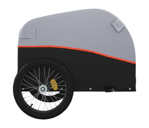 vidaXL velosipēda piekabe, 45 kg, melna un oranža, dzelzs