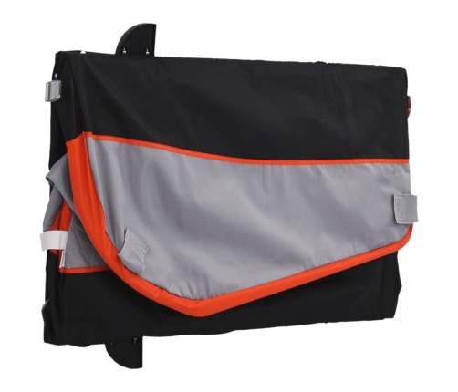 vidaXL velosipēda piekabe, 45 kg, melna un oranža, dzelzs