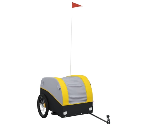vidaXL velosipēda piekabe, 45 kg, melna un dzeltena, dzelzs