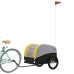 vidaXL velosipēda piekabe, 45 kg, melna un dzeltena, dzelzs