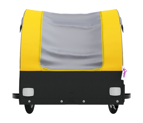 vidaXL velosipēda piekabe, 45 kg, melna un dzeltena, dzelzs