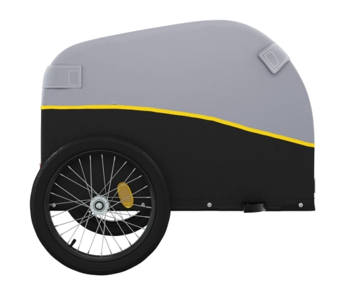 vidaXL velosipēda piekabe, 45 kg, melna un dzeltena, dzelzs