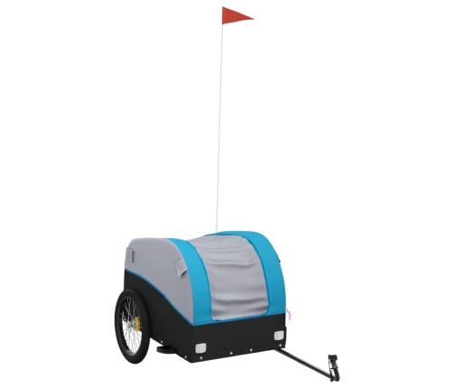 vidaXL velosipēda piekabe, 45 kg, melna un zila, dzelzs