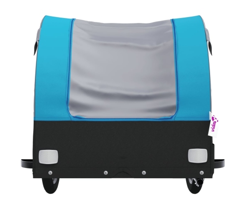 vidaXL velosipēda piekabe, 45 kg, melna un zila, dzelzs