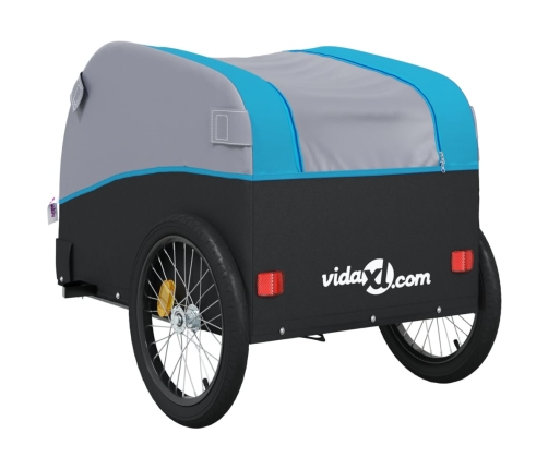 vidaXL velosipēda piekabe, 45 kg, melna un zila, dzelzs