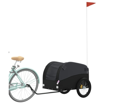 vidaXL velosipēda piekabe, 45 kg, melna, dzelzs