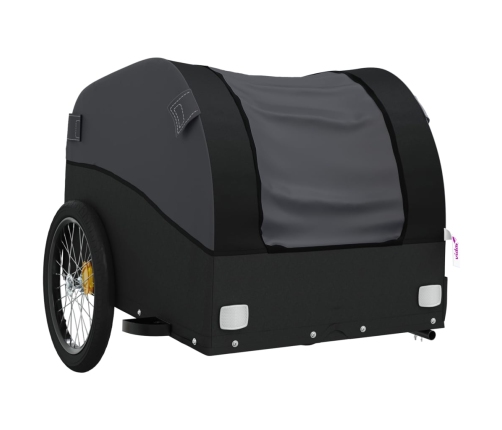 vidaXL velosipēda piekabe, 45 kg, melna, dzelzs
