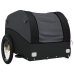 vidaXL velosipēda piekabe, 45 kg, melna, dzelzs