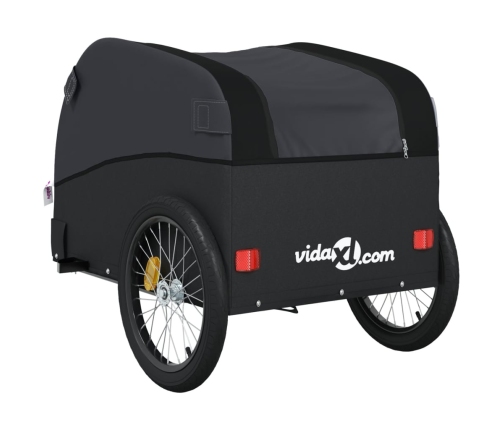 vidaXL velosipēda piekabe, 45 kg, melna, dzelzs