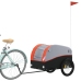vidaXL velosipēda piekabe, 45 kg, melna un oranža, dzelzs