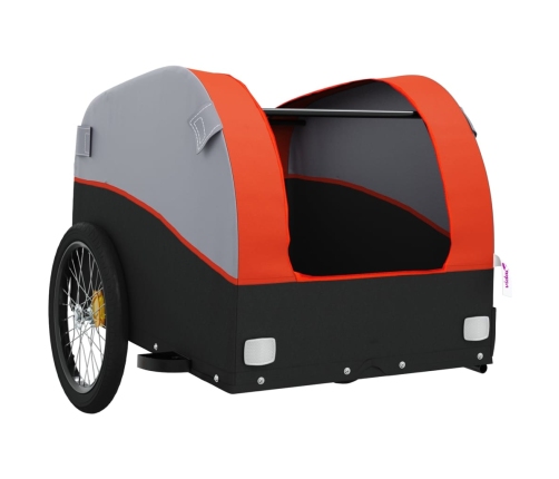 vidaXL velosipēda piekabe, 45 kg, melna un oranža, dzelzs