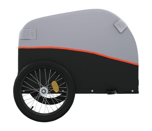 vidaXL velosipēda piekabe, 45 kg, melna un oranža, dzelzs