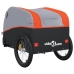 vidaXL velosipēda piekabe, 45 kg, melna un oranža, dzelzs