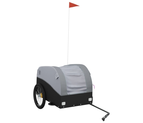vidaXL velosipēda piekabe, 45 kg, melna un pelēka, dzelzs