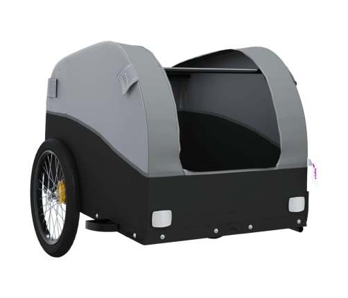vidaXL velosipēda piekabe, 45 kg, melna un pelēka, dzelzs