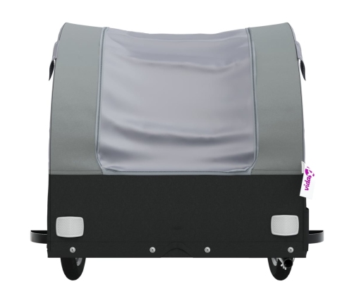 vidaXL velosipēda piekabe, 45 kg, melna un pelēka, dzelzs