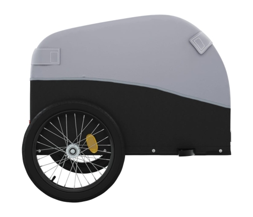 vidaXL velosipēda piekabe, 45 kg, melna un pelēka, dzelzs