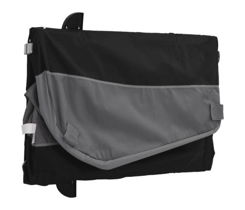 vidaXL velosipēda piekabe, 45 kg, melna un pelēka, dzelzs