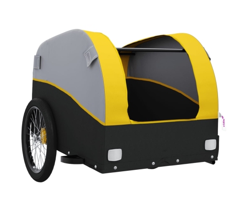 vidaXL velosipēda piekabe, 45 kg, melna un dzeltena, dzelzs