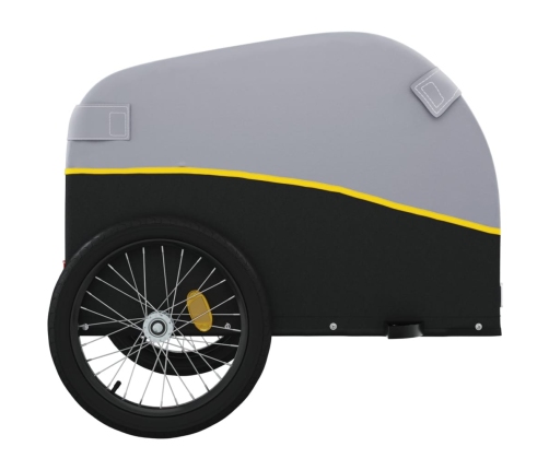 vidaXL velosipēda piekabe, 45 kg, melna un dzeltena, dzelzs