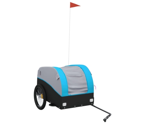 vidaXL velosipēda piekabe, 45 kg, melna un zila, dzelzs