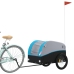 vidaXL velosipēda piekabe, 45 kg, melna un zila, dzelzs