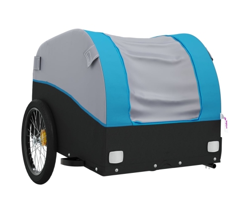 vidaXL velosipēda piekabe, 45 kg, melna un zila, dzelzs