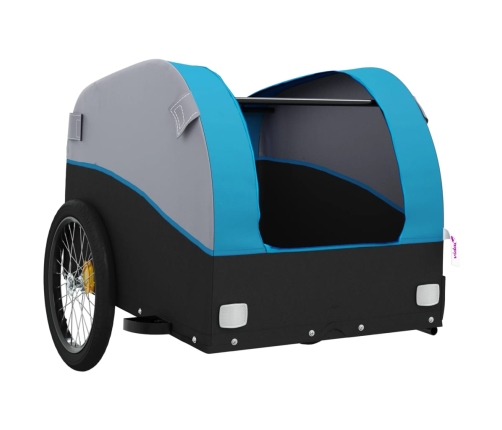 vidaXL velosipēda piekabe, 45 kg, melna un zila, dzelzs