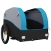 vidaXL velosipēda piekabe, 45 kg, melna un zila, dzelzs