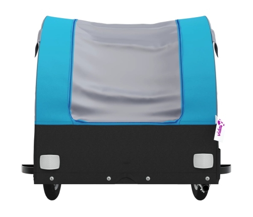 vidaXL velosipēda piekabe, 45 kg, melna un zila, dzelzs