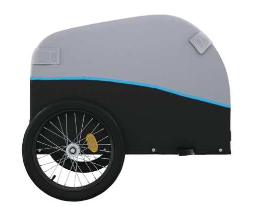 vidaXL velosipēda piekabe, 45 kg, melna un zila, dzelzs
