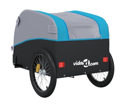 vidaXL velosipēda piekabe, 45 kg, melna un zila, dzelzs