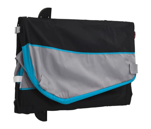 vidaXL velosipēda piekabe, 45 kg, melna un zila, dzelzs