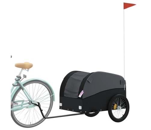 vidaXL velosipēda piekabe, 45 kg, melna, dzelzs